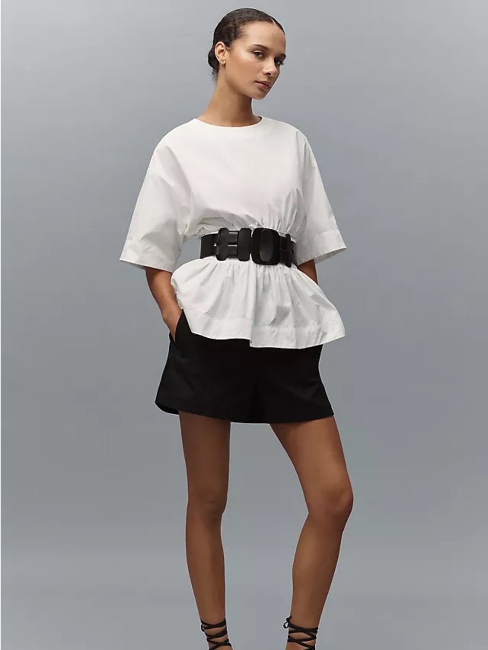 Anthropologie Short Sleeve Waisted 100% Cotton Top - Picture 8 of 8